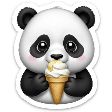 Panda eating ice cream sticker