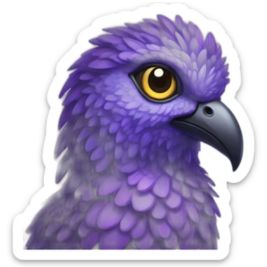 A beautiful and charming adult purple Simorgh, a bird of happiness, an eye-catching electric praxis sticker