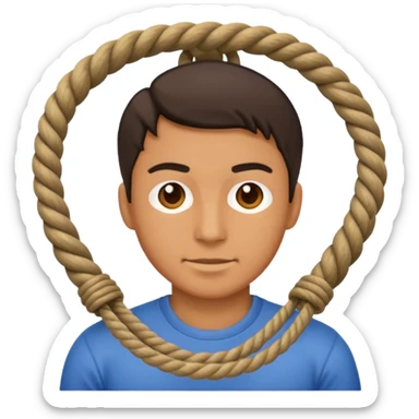 A man using rope to suicide  sticker