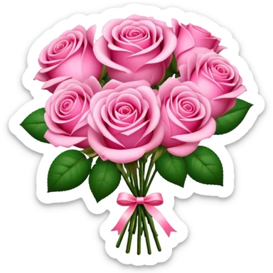 a beautiful pink bouquet  sticker