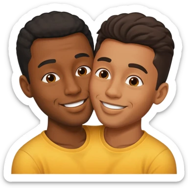 two black men kissing  sticker