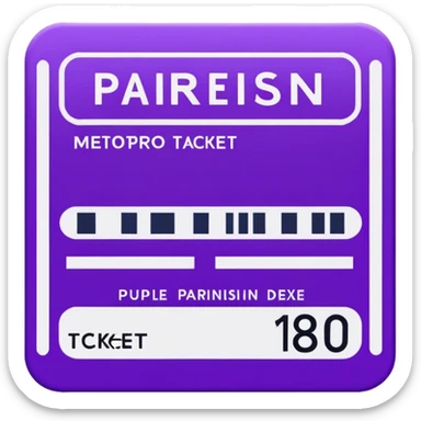 Parisien metro purple ticket  sticker