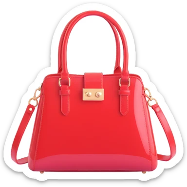 fashionable handbag, chic and glossy, 3D look sticker