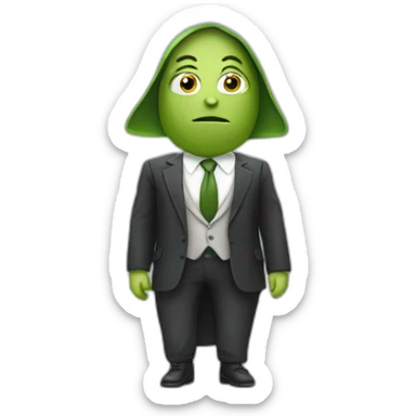 Avocat avec des bras, des jambes et un visage sticker