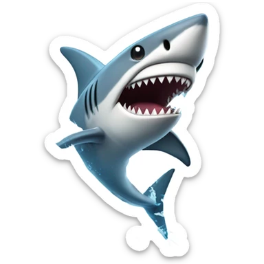 shark crashing out sticker