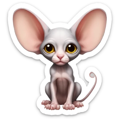 Cute Bat-Winged Sphynx-Rat-Mouse-Rodent-Hybrid full body sticker
