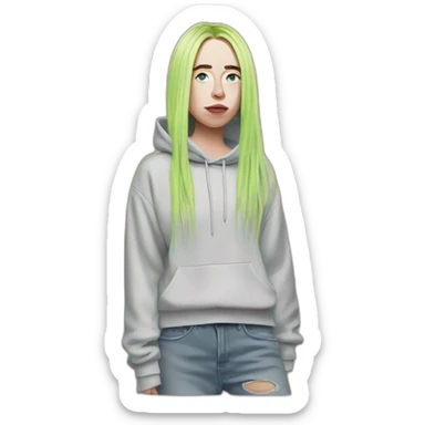 Billie Eilish on the stagge sticker