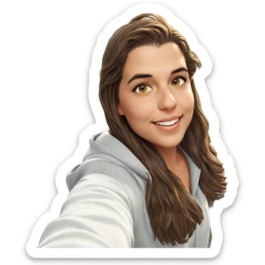 smiling girl in sunlight sticker