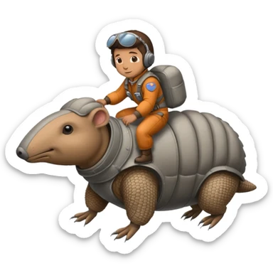 Man flying in the sky of armadillos sticker