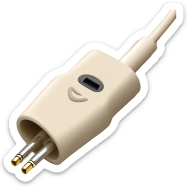 beige stereo adapter mini jack to big jack for headphones cable sticker