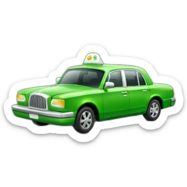 green indrive modern taxi car sticker