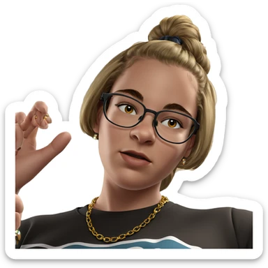 girl with glasses and jewelry sticker