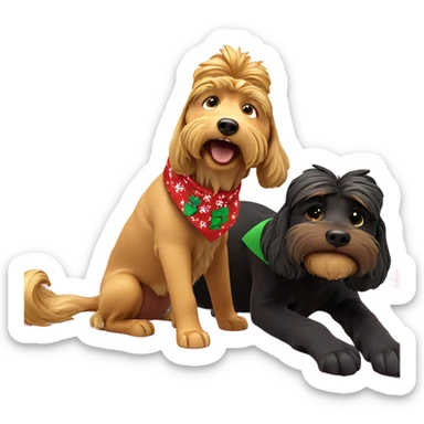 dog in christmas gift box sticker