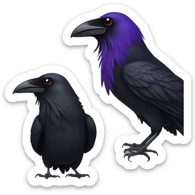 Two raven birds sticker