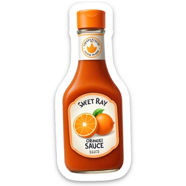 Sweet Baby Ray’s sauce brand bottle, orange sticker