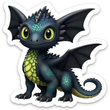 Toothless-Trico-Fakémon-hybrid-creature (full body)  sticker