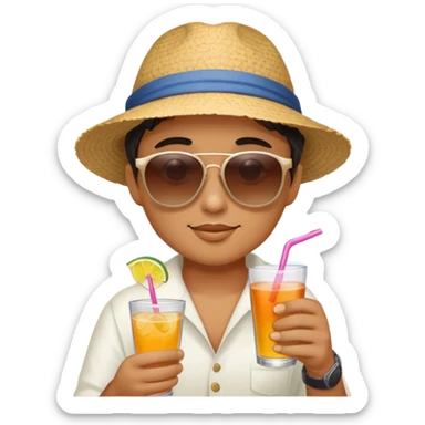 Me sipping a drink on the beach sticker