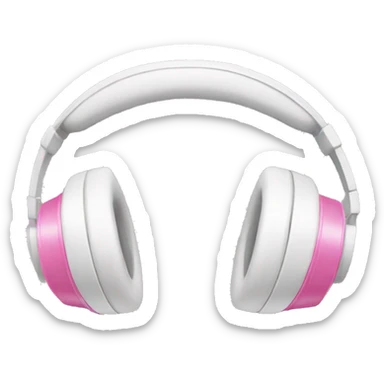 White headphones with pink bows sticker