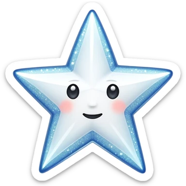 white glory star glitter sticker