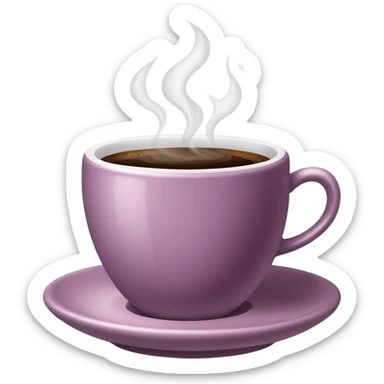 Mauve colored cup of coffee sticker
