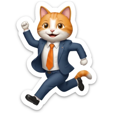 happy cat running for president sticker