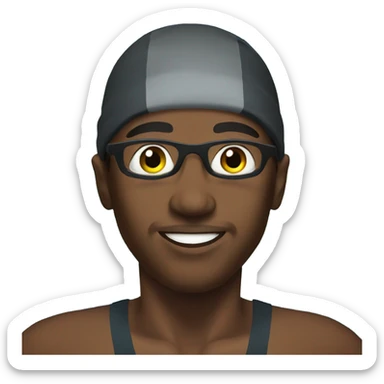 Black swimmer sticker