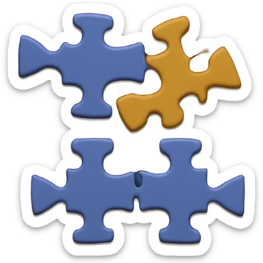 Two puzzle pieces seperated sticker