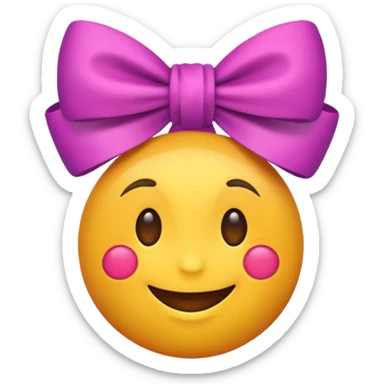Normal emoji that is preppy and have a bow sticker