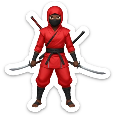 black skin ninja red clothes no weapon full body sticker