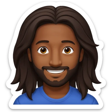 Omarion with dark brown long hair  sticker