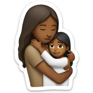 Brown girl with Jesus huging sticker