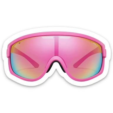 oversized pink athletic sunglasses with shield visor lens, sporty design sticker