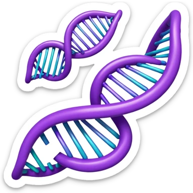 Purple DNA double helix sticker