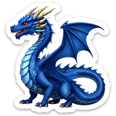 majestic Navy blue dragon sticker