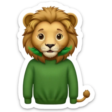 lion wearing green jumper sticker