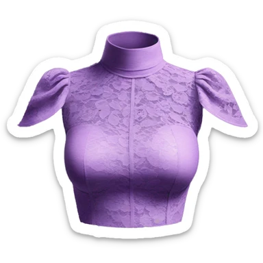 Realistic isolated royal purple high neck shoulder cut out lace blouse. sticker