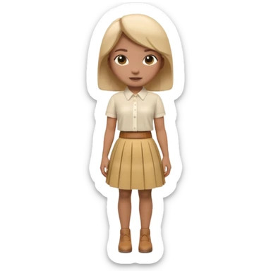A 3D cartoon outfit with a blouse and skirt arranged together, clean background, natural light, realistic Memoji-style look. Negative : Characters. sticker