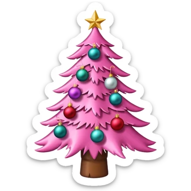 Christmas tree pink sticker