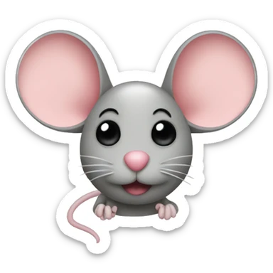 Mouse with eyes hearts sticker