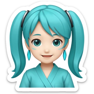 Hatsune Miku as a emoji and is chibi sticker