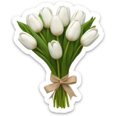 white tulip bouquet  sticker