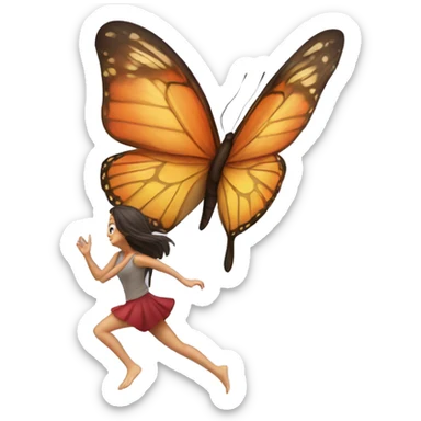 A butterfly chasing a gurl sticker