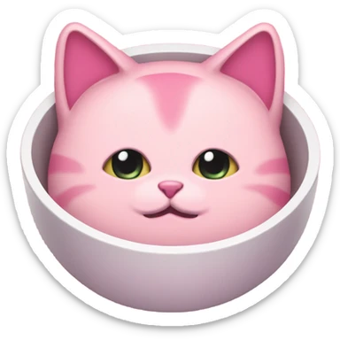 Pink food cat bowl sticker