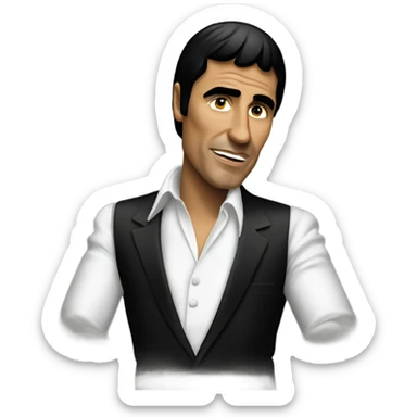 Tony Montana with world behind him sticker