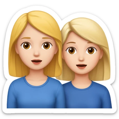two girls practice speaking sticker