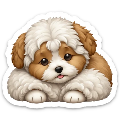 Maltipoo sleepy sticker
