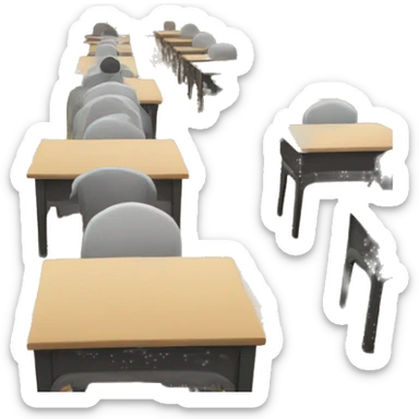 a classroom in a masjid where students sit on the floor. sticker