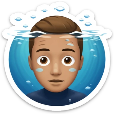 Underwater man swimming face sticker