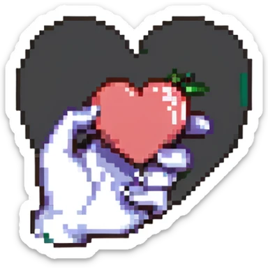 Korean finger heart, hand gesture making small heart shape sticker