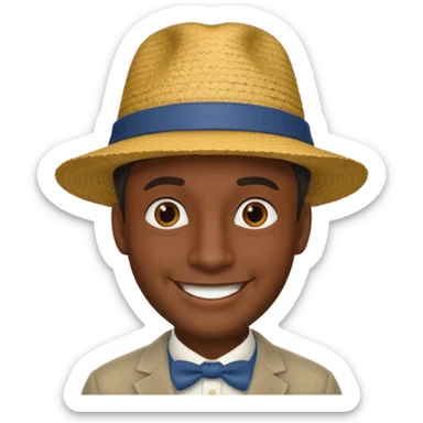 Visage homme créole réunionnais avec chapeau sticker